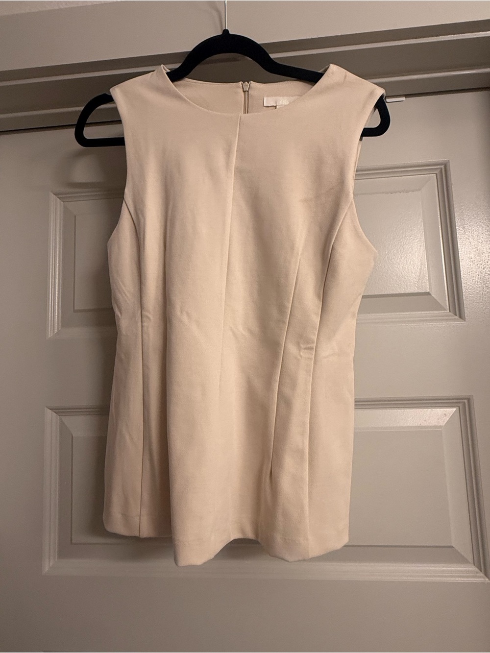 H&M Sleeveless Cream Shift Dress - Classic Minimalist Style